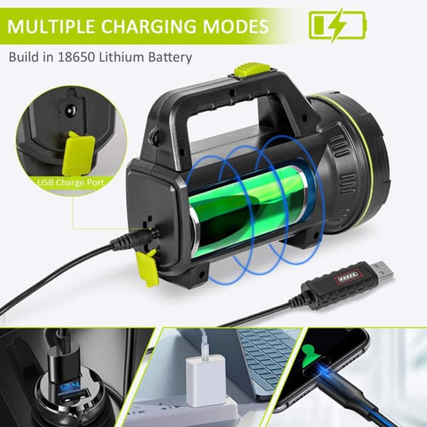 Erittäin tehokas USB ladattava 135000 lumenin 6000mAh LED-taskulamppu