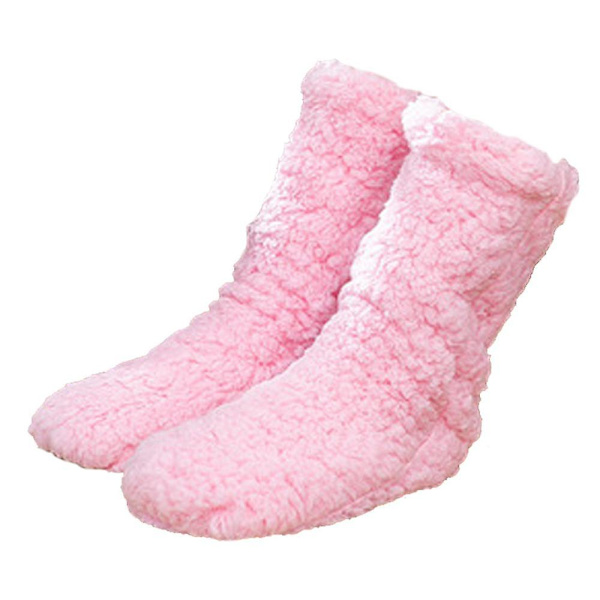 1 par Halksäkra/Skidstrumpor, Vinterfluffiga Mysiga Fleece-strumpor Plysch