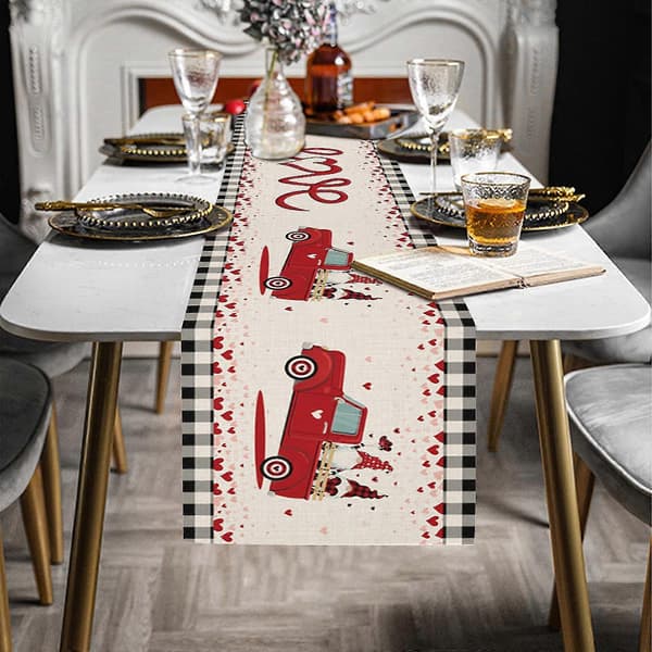 Bordløper for Valentinsdagen 33x178 cm Bordløper Valentinsdag Fest Bordløper Dekor E