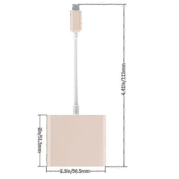 Typ C-adapter, USB 3.1-hubb (USB-C Thunderbolt 3-portkompatibel) till USB 3.0 HDMI