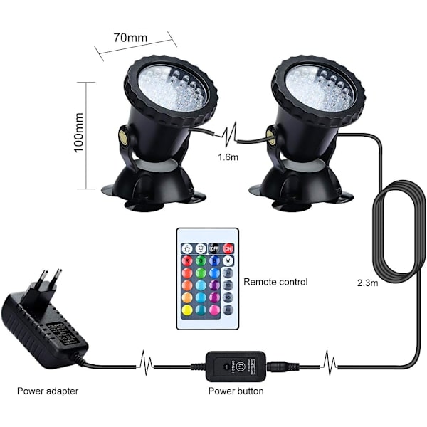 ##/RGB Akvariumsprojektor, Vandtæt Nedsænkelig Fiskebelysning, IP6##/