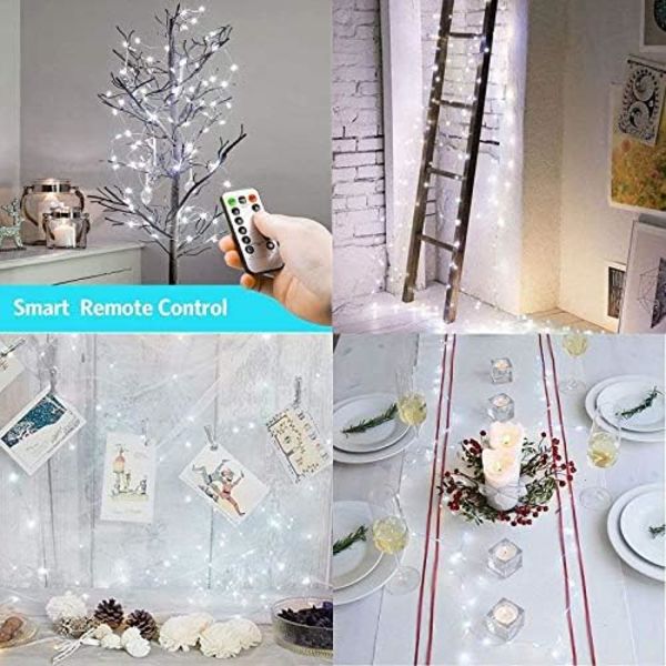 Fairy Lights, (2 st Vit) Set om 5M 50LED Batteridrivna Fairy