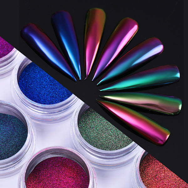 ##/Nagelpulver med pärleffekt 3 färger 3 st Krom nagelpulver nagelkonst Glitter nagelpulver nagelspegelpulver Metalliskt nagelpulver för nagelkonst##/