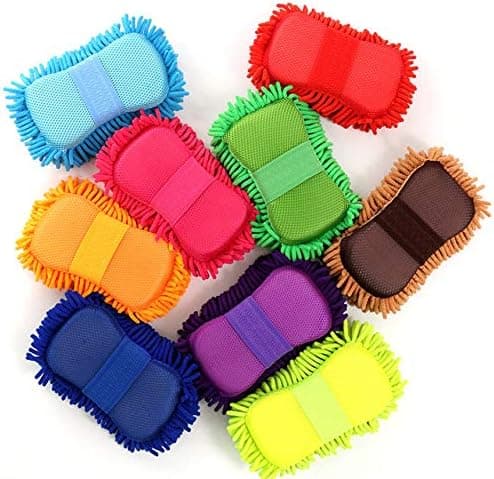 Stor mikrofiber bilvaskhanske (grønn) med innebygd håndstropp