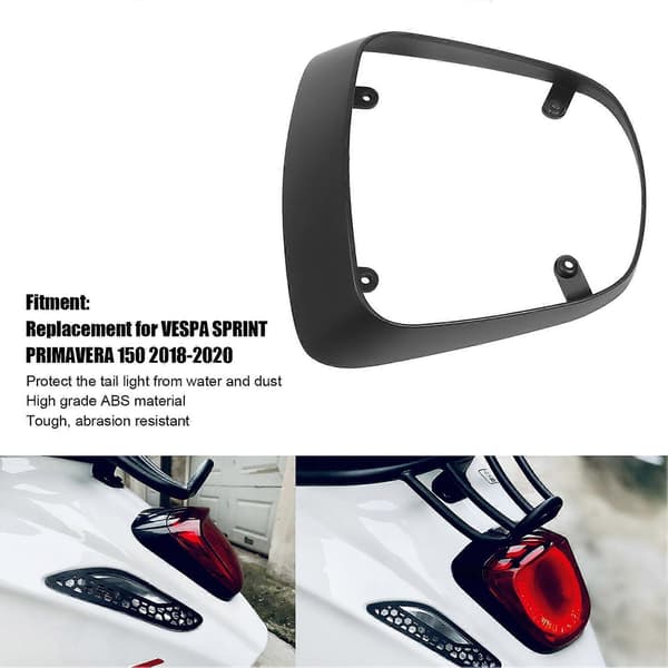 Motorcykel LED Bakljusskydd ABS Skyddsram Ersättning för VESPA SPRINT PRIMAVERA 150 2018?2020 Glansig Svart