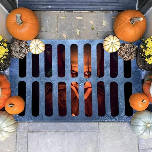 ##/Halloween Dörrmattor - Clown 1, Läskig Halloween Clown Dörrmatta, Sy##/