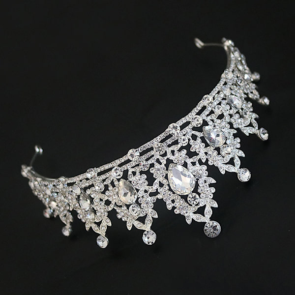##/Stykke Rhinestone Bryllupstiara Prinsesse Fest Tiara Sølv Brud Prom Bryllup Fest Fødselsdag Tiara##/