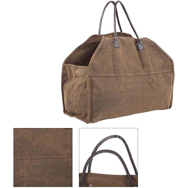 ##/Bærbar Canvas Indkøbspose Brændeopbevaring Organizer Pejs Adgang##/
