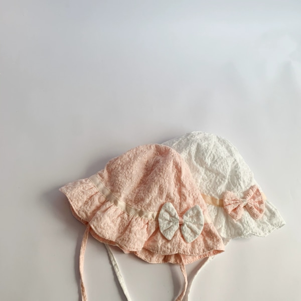 Spetsbåge Sommar Babyhatt (Rosa) Flicka Bomulls Solhatt Nyfödd Baby