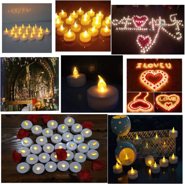 ##/24 Flammeløse LED-telys, varm gul, realistisk flimring ##/