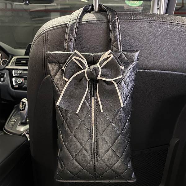 ##/Mini Bowknot Bil Affaldsspand - Sort, 27cm x 18.5cm, Bagsæde##/