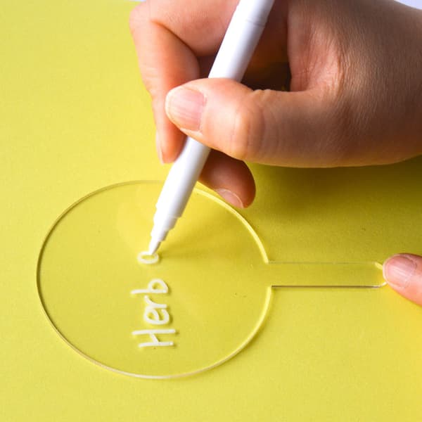 1 set med 12 planteringsetiketter - runda plastetiketter, miniatyrpla