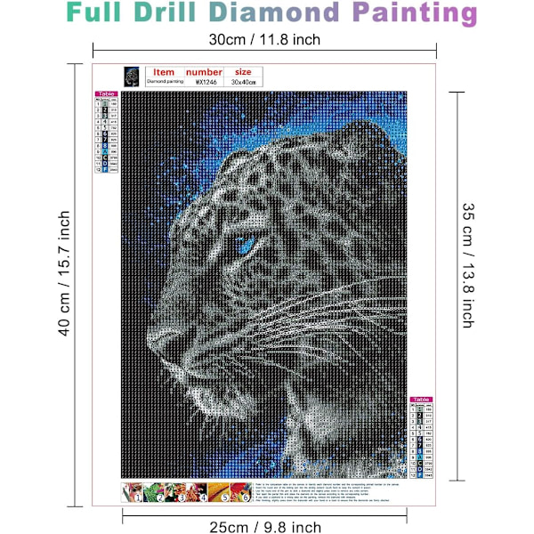 ##/5D diamantmålning-DIY-30x40cm-Mörkblåögd tiger##/