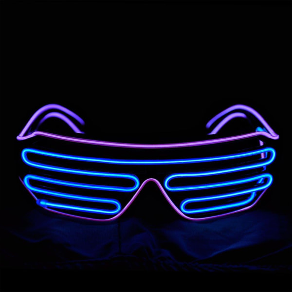 Shutter EL Wire Neon Glasögon Blinkande LED Solglasögon Lyser Upp C