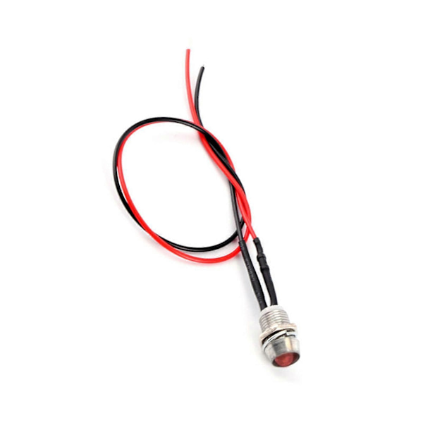 4 stk. 12V 8mm LED Panel Pilot Dash Advarselslampe Indikatorlampe Bil Van Rød