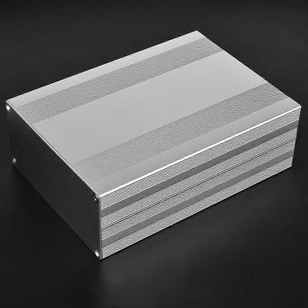 Elektronisk projektkasse sølv hvid aluminiumslegering til printkort 68x145x200mm