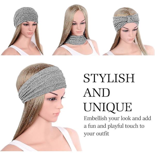 Hårband för damer, multifunktionellt hårband, multi-styl Light Gray