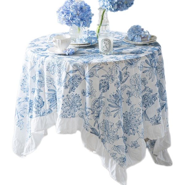 ##/Blå broderad vattentät duk, 140X140CM##/