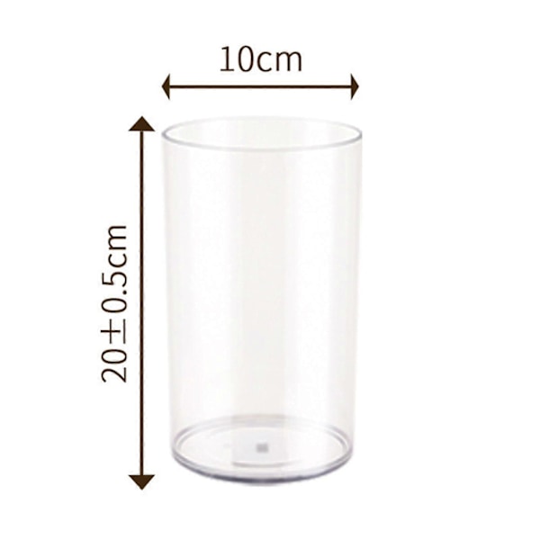 Klar Cylinderformad Vas Bröllopsfest Matbord Centerpiece Hydroponisk Blomhållare Transparent Växtbehållare Dekoration 25cm