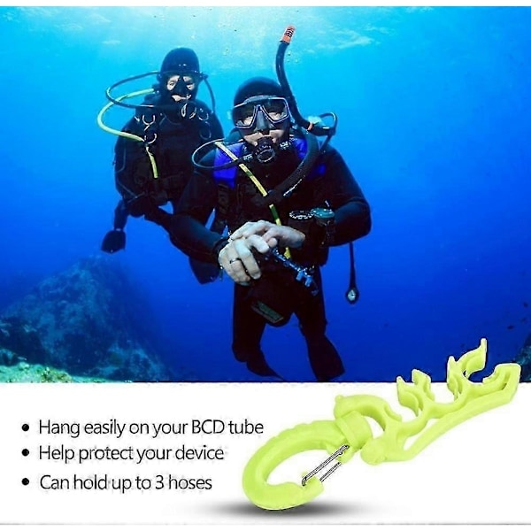 Dykkerslange, 2 farger dykkerslangeholder med dobbel BCD-plastklips Scuba-slangeregulator Dykk Ac