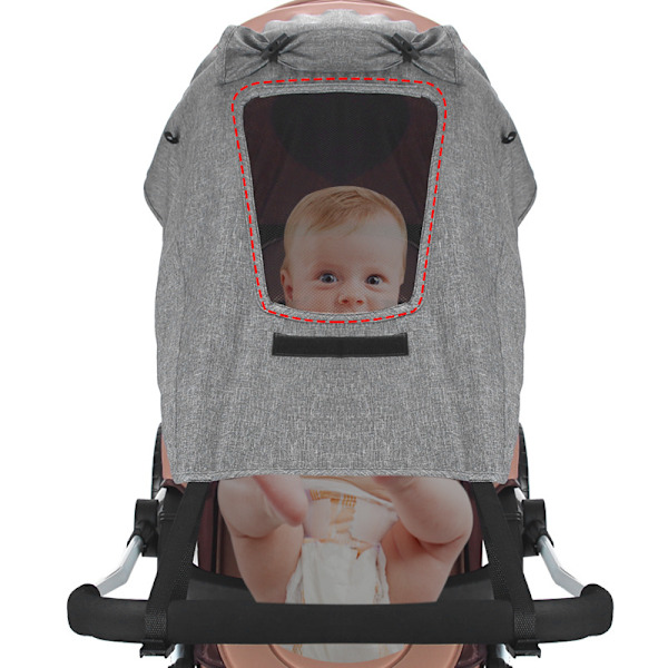 ##/Solsejl til Barnevogn - Solskærm til Barnevogn, Carrycot, UV 50+ Justerbar Solbeskyttelse Bassinet med Opbevaringspose - Universal Grå##/