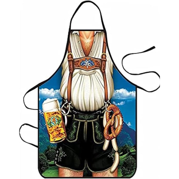 Roligt köksförkläde för vuxna (öl män och kvinnor), presentgrillkitt