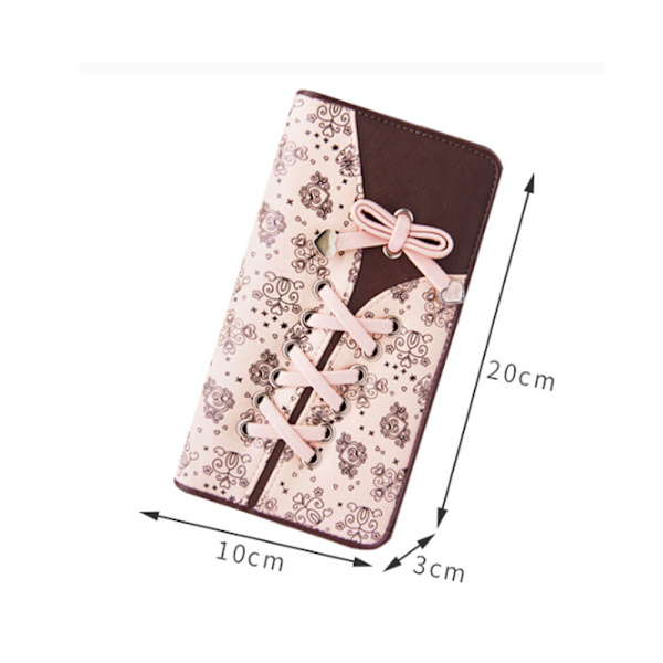 En Rosa Damväska 10cm×20cm×3cm Clutch Söt Rosett Väska Val