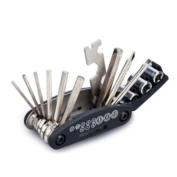 ##/Piece Bicycle Repair Kit Multifunctional Tool 16 Folding Wrenches with Bicycle Pouch##/