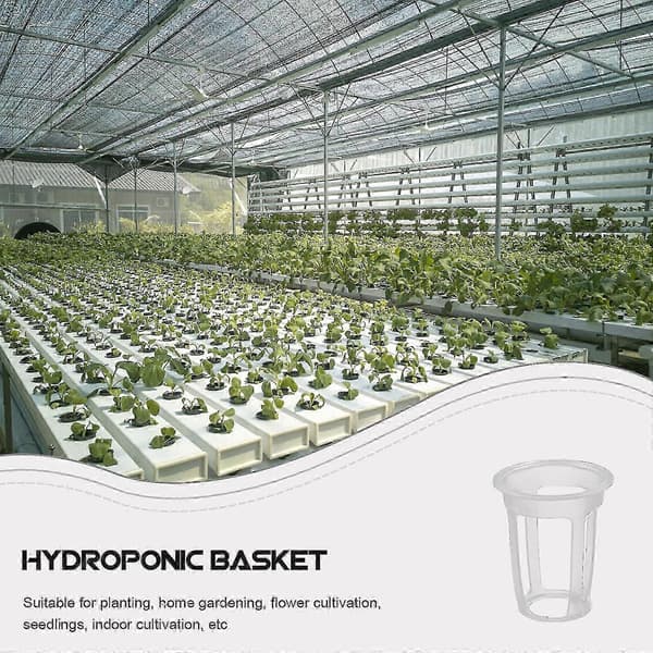 100 st Slitsade Nätkrukor Planteringskoppar Plast Återanvändbara Nätkrukor Små Planteringskorgar