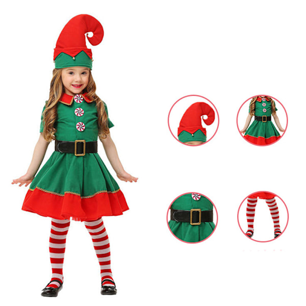 ##/4-pack barnkläder med gröna ränder för jul##/