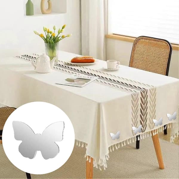 4 stk. Dukklips Magnetiske Rustfrie Stål Dukholdere Blomst Bie Sommerfugl Form Dukvedheng for Utebord Hagefest Piknik B
