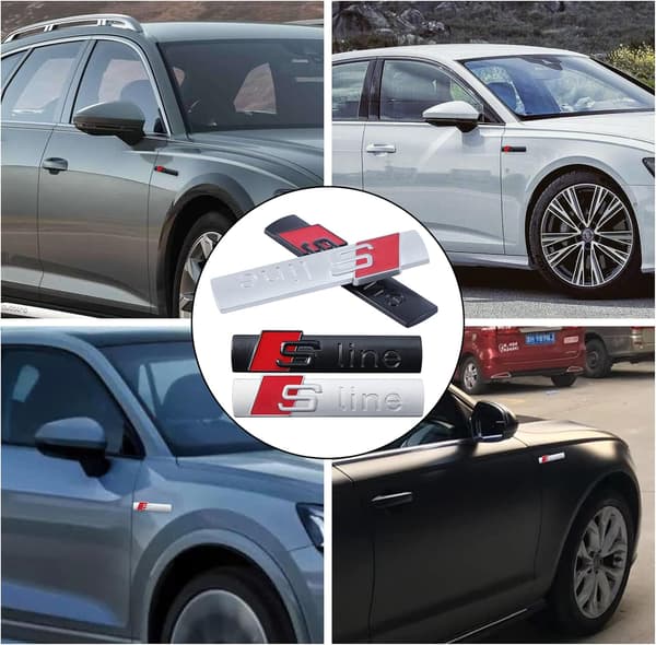 Bilsticker, 2 stk 3D Sport Emblem S Logo Bokstaver Bildekor