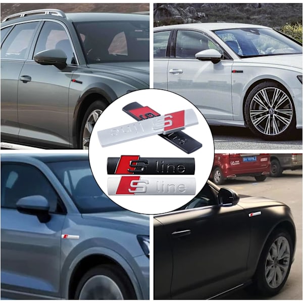 Bilsticker, 2 stk. 3D Sport Emblem S Logo Lettering Bilskilt