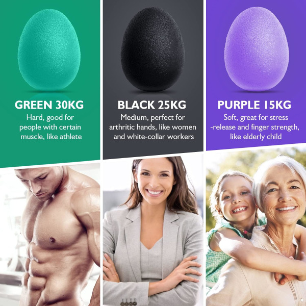 Stressipallot, 3 kpl setti, 3 vastusastetta (Purp