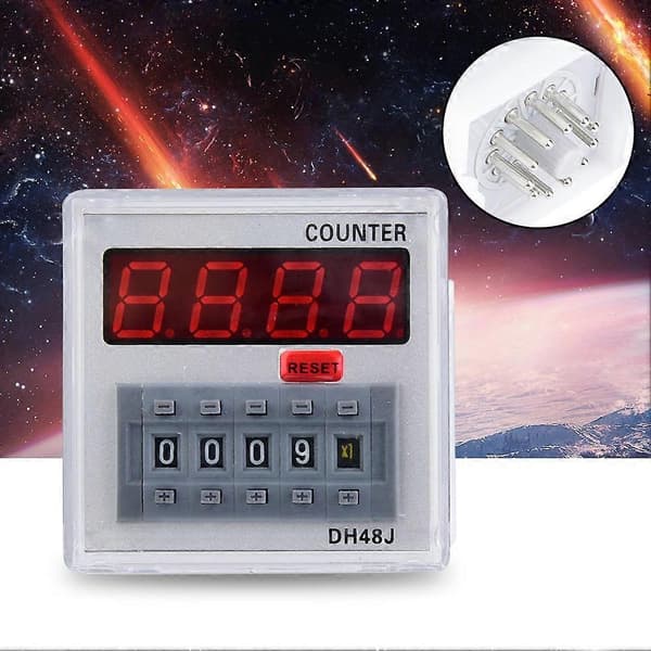 DH48J-A Digital Räknare Fördröjningstidsrelä LED-Display 1-999900 11-Pin (220VAC)