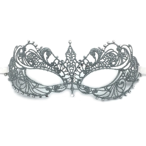 /#/Maske for utkledning, maske for maskeradeball, sølvblondemaske med diamanter/#/