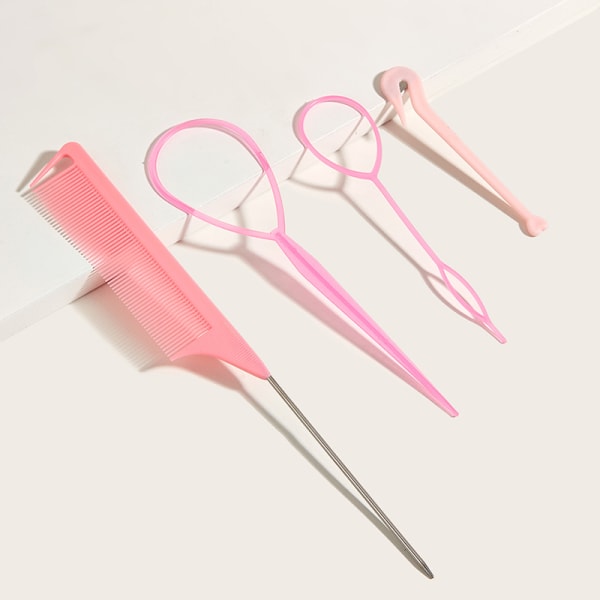 3 set slacker hår stickning rosa kostym frisyr hår