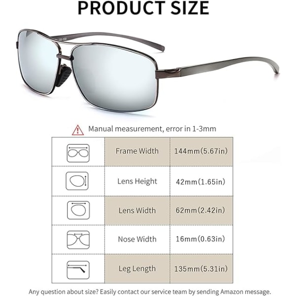 Ultralätt rektangulära polariserade solglasögon UV400 Protecti