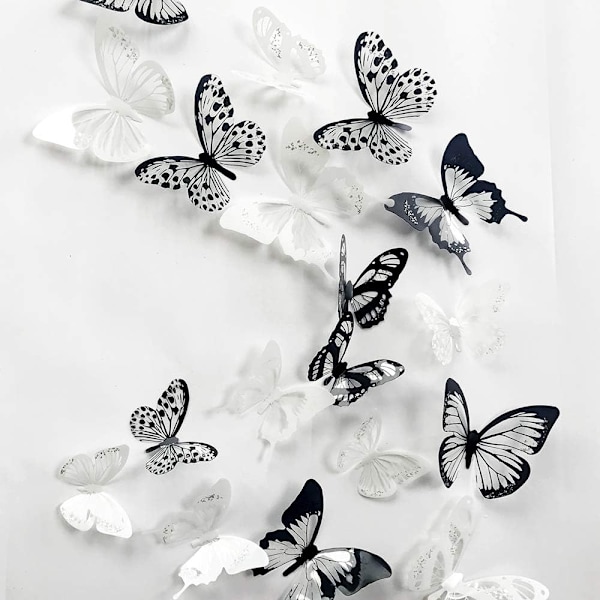 ##/36 Stykker 3D Fargerike Krystall Sommerfugl Veggklistremerker med Frost##/