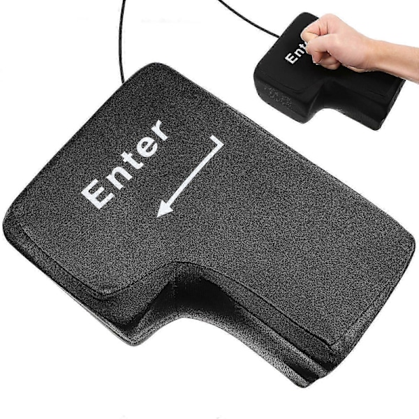 Iso Enter-näppäin heittotyyny USB-toimistostressin lievitystyökalu Lounastauko Päiväunet Työpöytätyynyt Tuuletuslelu (musta)