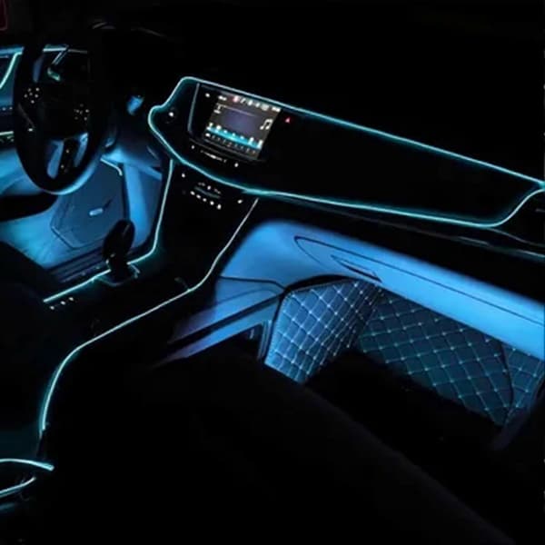 10ft Bil LED Interiör Strip Ljus Flexibel med USB-kabel Cool Unik Universal Neon Atmosfär Ljus Isblå