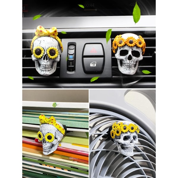 Presentförpackning (2-pack) Daisy Blomster Bil Luftfräschare Ventilklipp Diffu