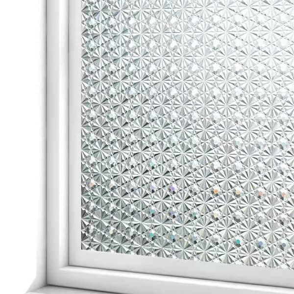 Diamond-privatvindufilm (45x200cm), ikke-klebende frostglass