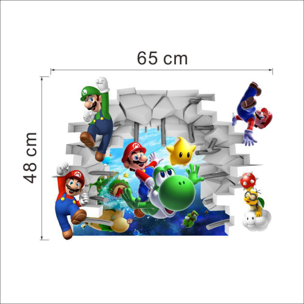 En 48 × 65 cm tecknad spel trasig väggdekaler vardagsrum sovrum