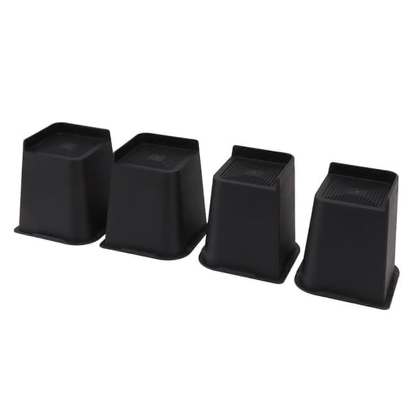 4 st Möbelhöjare 15 cm Kraftiga Halksäkra ABS Sänghöjare Lyftblock för Stol Soffa