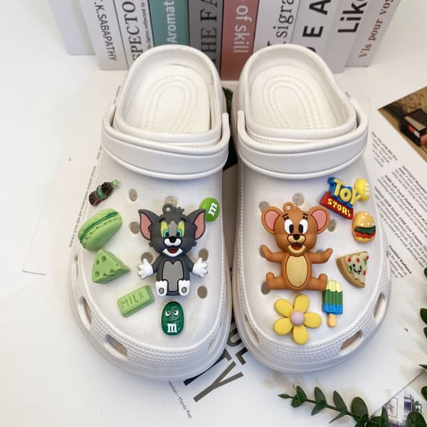 ##/14 stycken söta dockor katt och mus set sko blomma sko spänne##/
