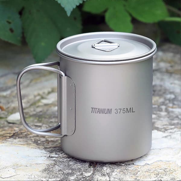 220ml/330ml/450ml/550ml Dubbelväggig Titankopp Vatten Kaffe Te Mugg för Hemmakontor Utomhus Camping Vandring Backpacking Picknick