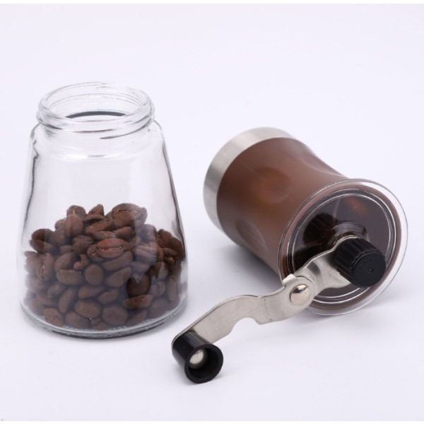 Håndkvern for kaffe, rustfritt stål, sølv/transparent