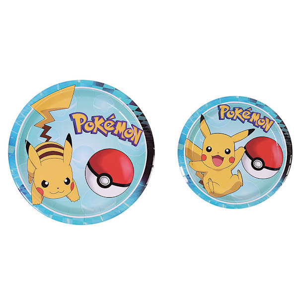 Pikachu Juhlatarvikkeet 9 Liinaa, Kupit ja Pöytäliina