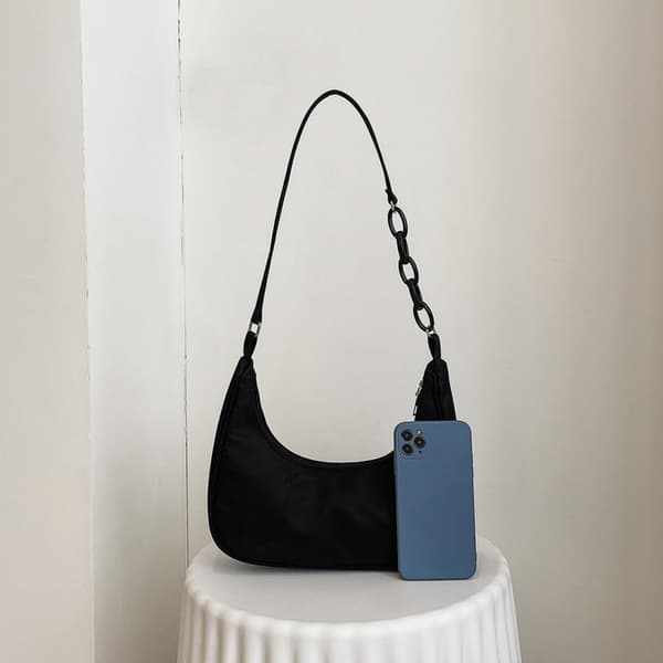 ##/Skuldertaske, nylon, armhule taske, akryl kæde taske##/